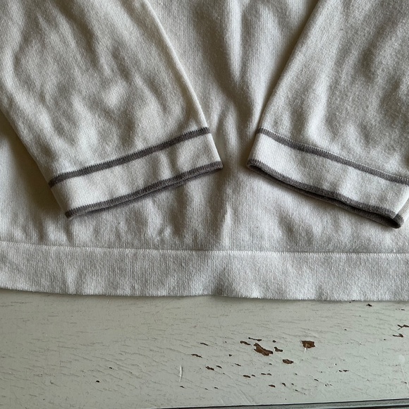 Banana Republic 1/4 button front ivory cotton sweater Large - Picture 10 of 11